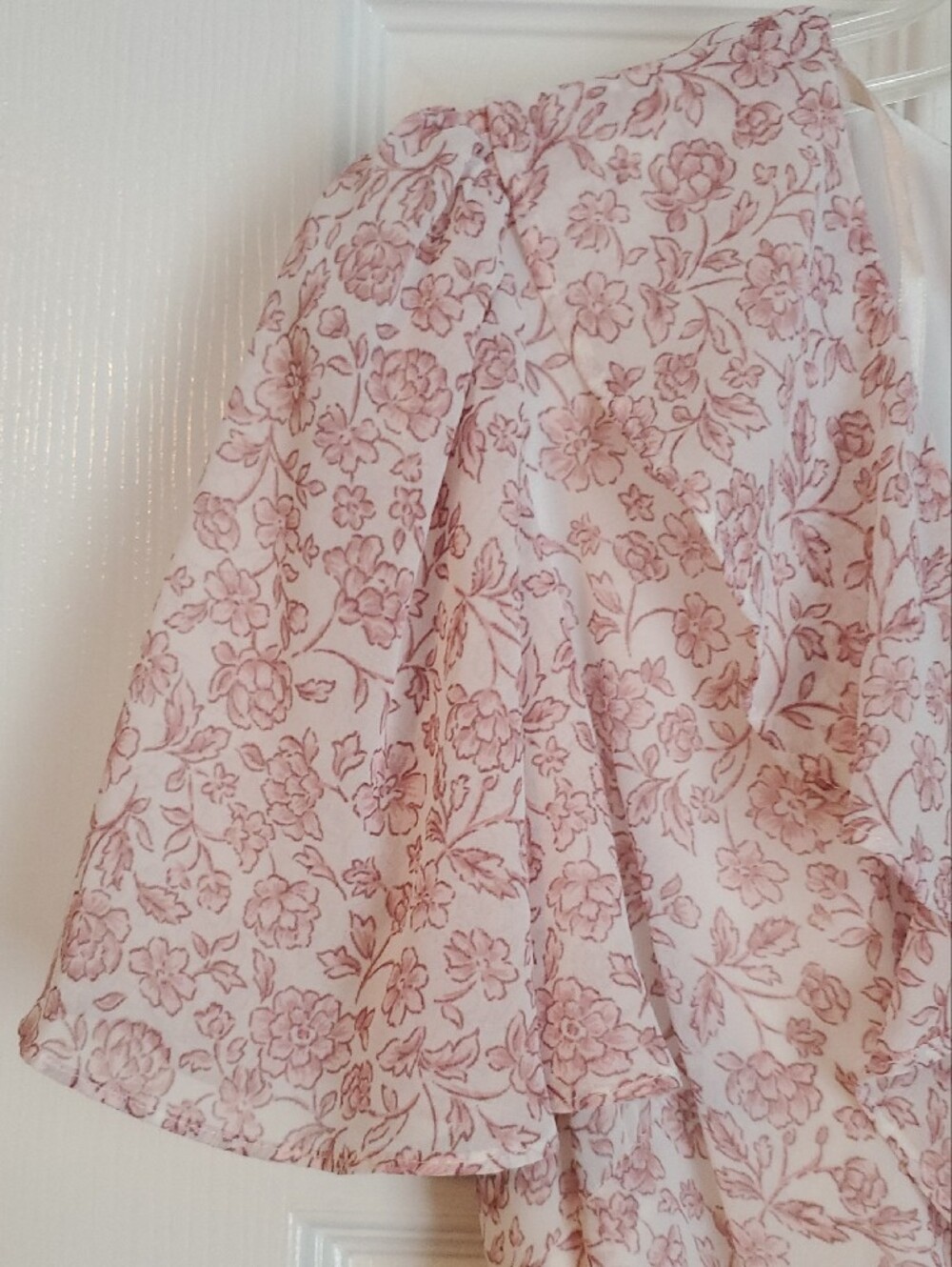 Gal Meets Glam Blush Floral Ruffle Wrap High-Low Dress - Picture 3 of 7